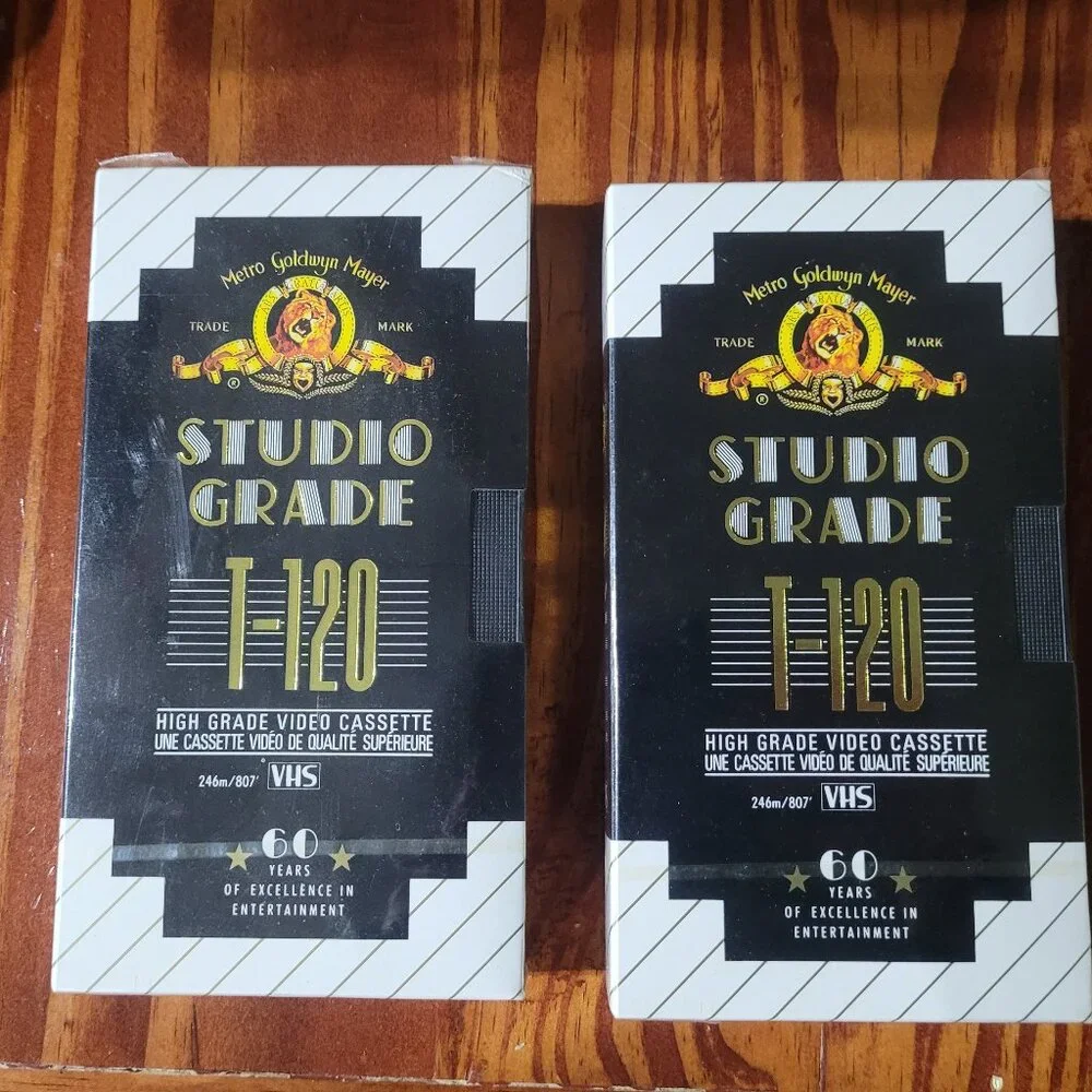 VHS Tapes Sealed Lot of 2 MGM Brand T-120 Cassette
